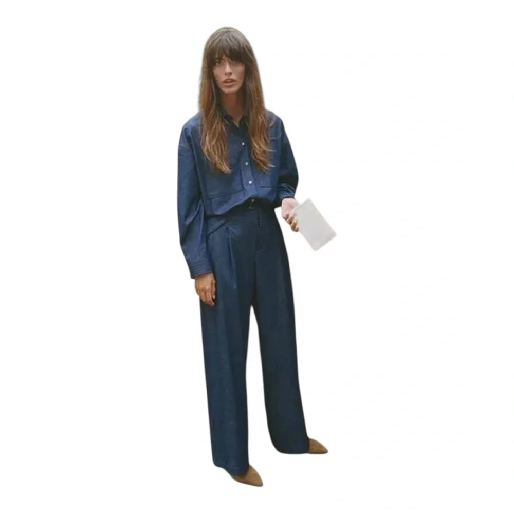 Zara Women's Dark Blue Jean Jacket